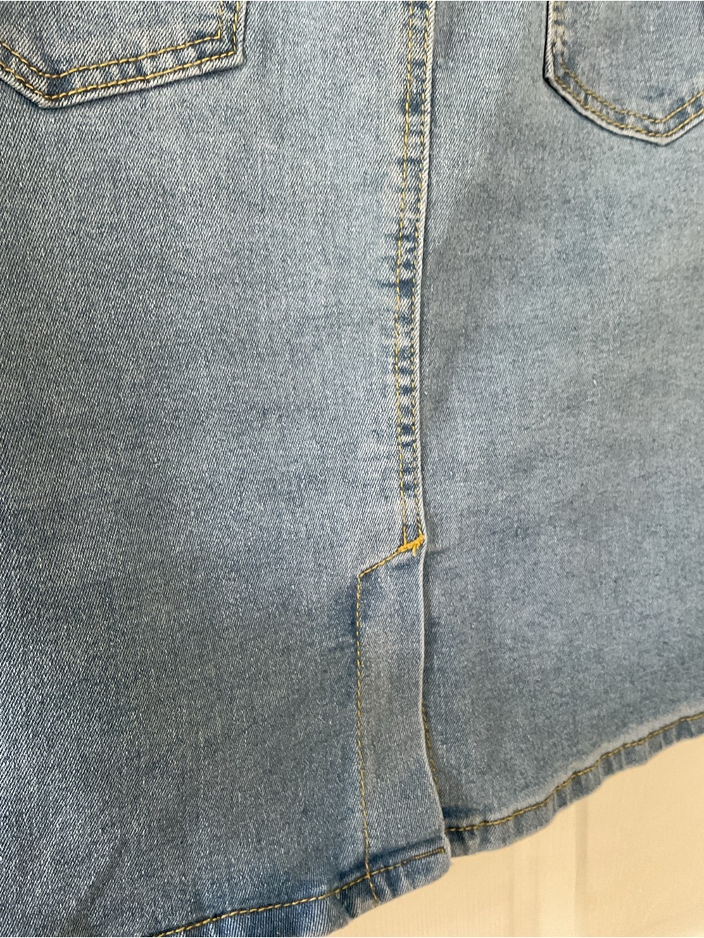 NWT ChouYatou Light Wash Stretch Denim Pencil Skirt Size M - Picture 5 of 12